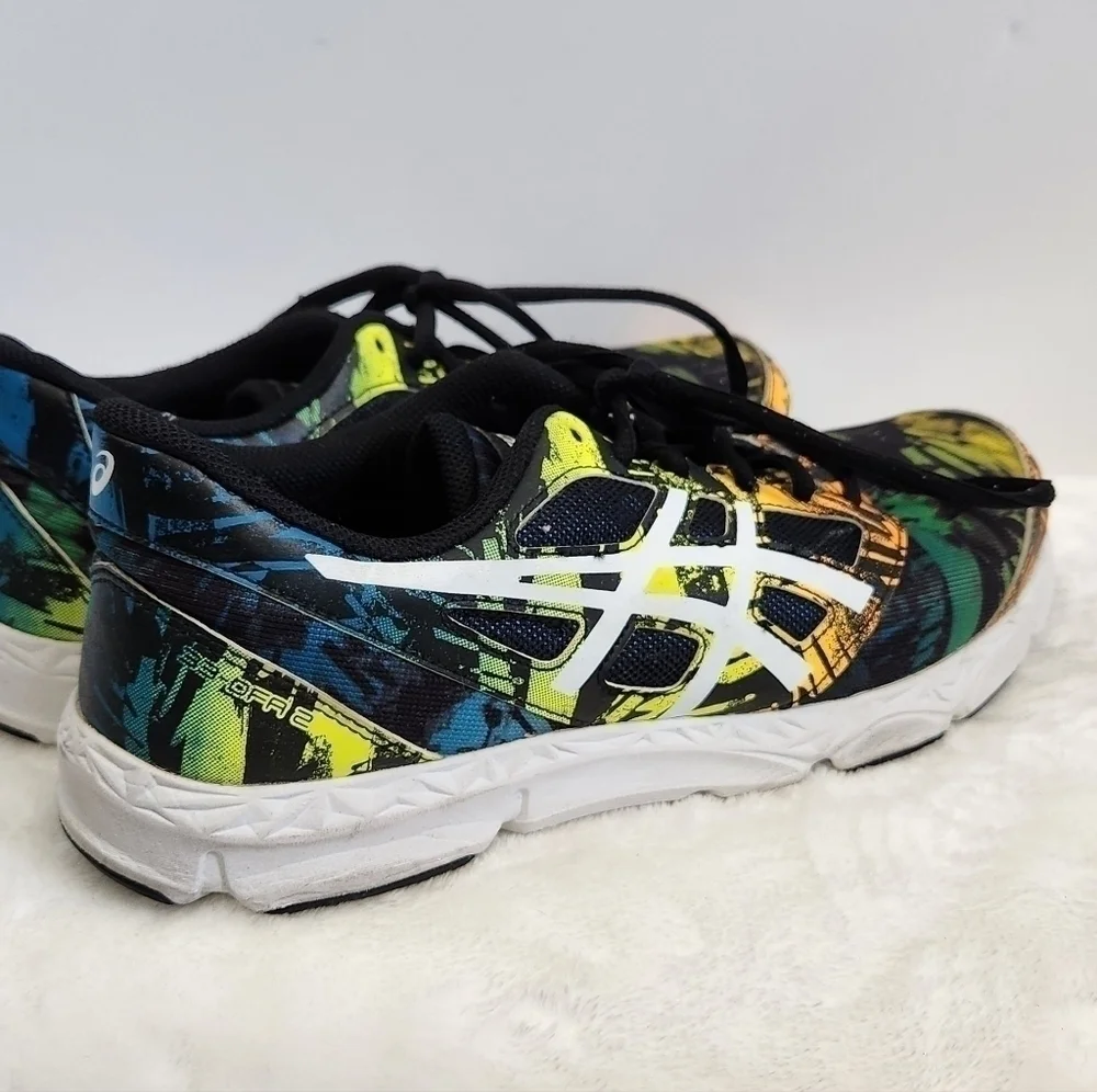 ASICS 33-OGA Leather Lace Up Black Orange Athletic Shoes Unisex Mens 6 Womens 8
